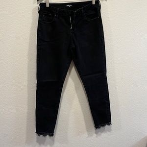 Dear John Black denim jeans with lace trim